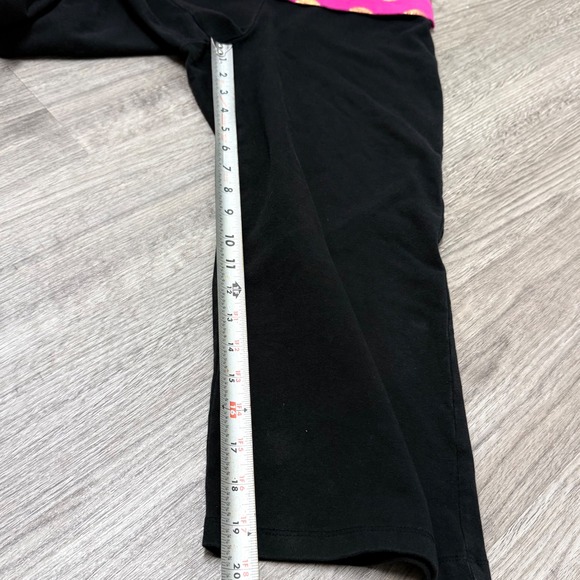 Victorias Secret PINK Y2K Yoga Crop Pants Fold Over Pink Gold Polka Dot Bling LG - Picture 7 of 10